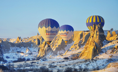 Hot Air Balloon Flight in Winter